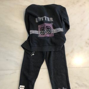 Butter sweat pants and matching jacket.